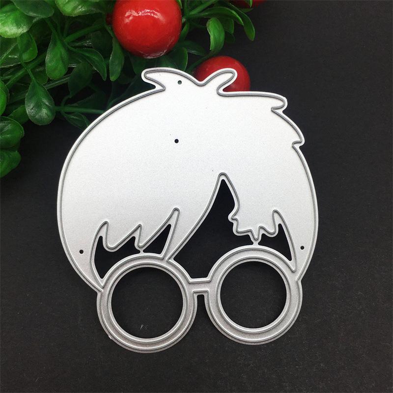 Мальчик в очках, дизайн волос, стильный металлический трафарет, сделай сам, скрапбукинг, тиснение, трафарет, бумага, шаблон для альбома