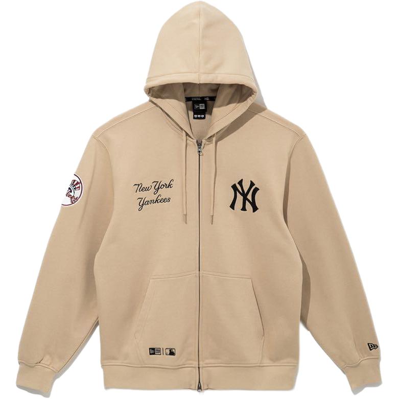 New Era MLB Нью-Йорк Янкиз Свободная толстовка на молнии с длинным рукавом Унисекс Светло-желтая 14397961