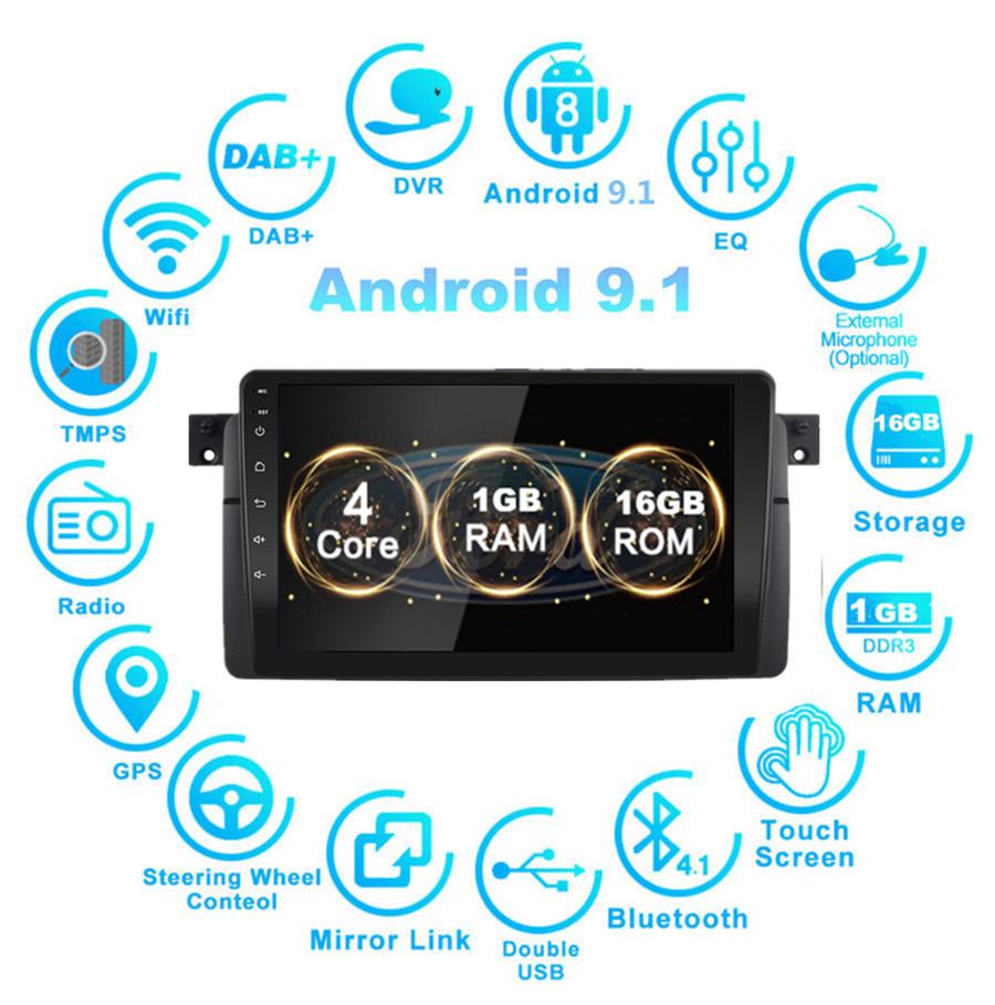 BMW E46/MG ZT/Rover 75 Car Radio - 9" Android 9.1