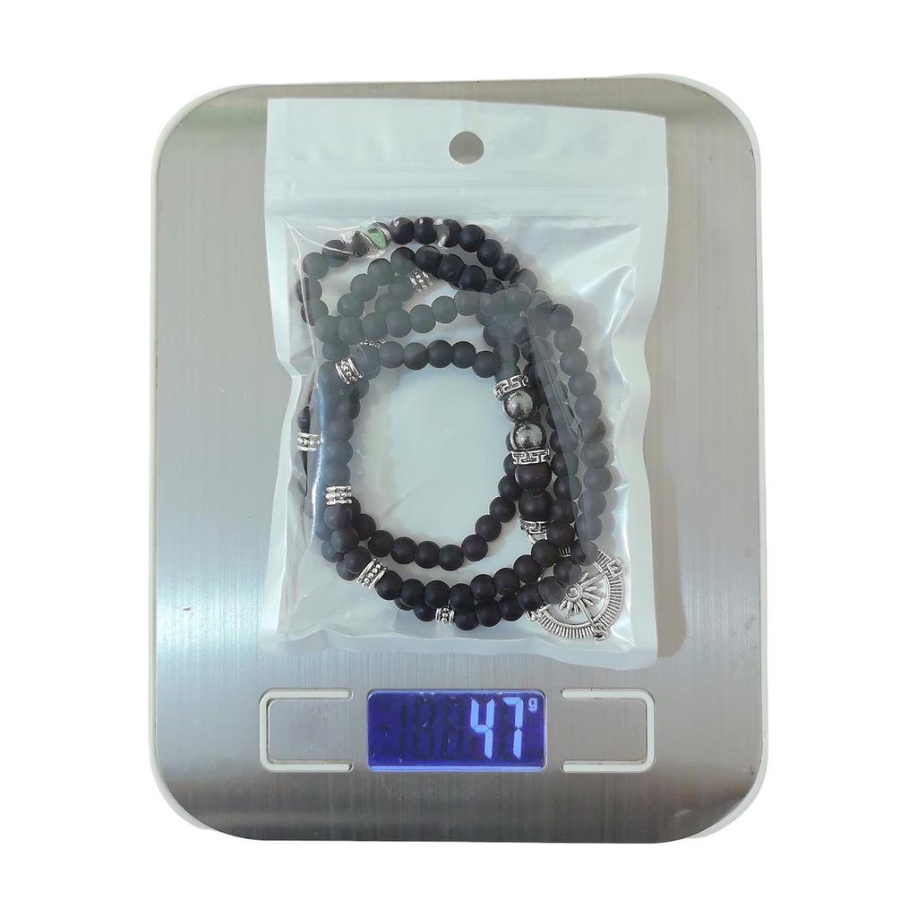 Матовый черный агат, сплав, подвеска-компас, ожерелье - простой классический дизайн для йоги