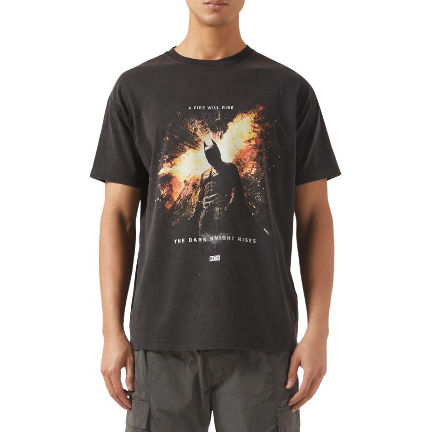 Kith X Batman Dark Knight Rises Vintage Tee Black Men Tops KHM032764-001