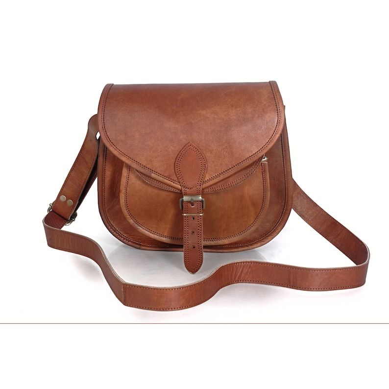 Goat Leather Crossbody Bag for Women | Handmade Vintage Brown Purse | Small Leather Satchel | Shoulder Bag | Gift for Her