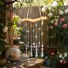 Artistic Wall Decor Crystal Wind Chime Pendant, Glittering Sun Catchers with Long Elegant Birthday Present Tassel, Sophisticated Hanging Ornament for