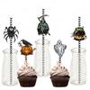 Halloween Themed Straw Retro Creative Water Cup Disposable Paper Straw Party Decoration Supplies Birthday Party Decorations