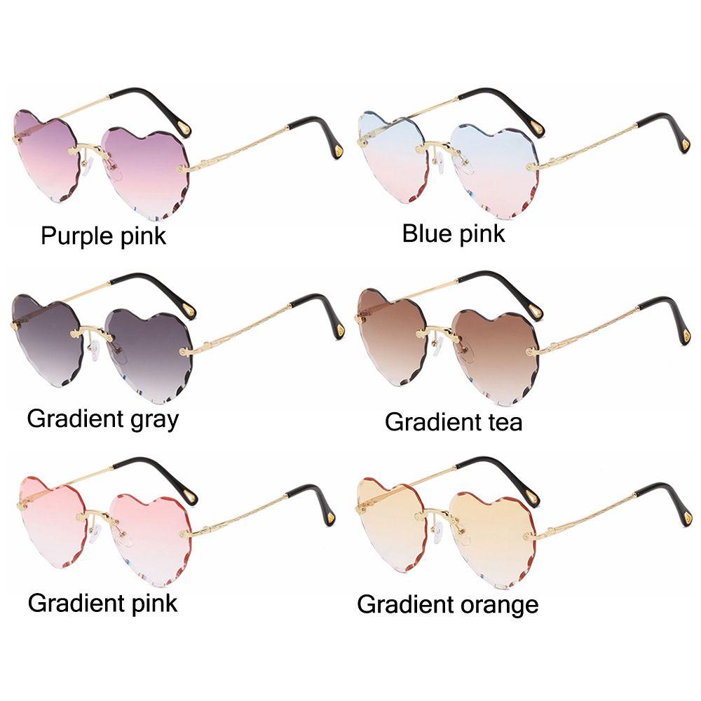Love Heart Thin Metal Frame SunGlasses for Women Eyewear Heart-Shaped Sunglasses Heart Sunglasses