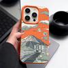 Матовый тонкий чехол для телефона с горным узором для iPhone 16 17 Pro Max 15 Pro 14 13 12 11 17 с текстурой кожи, противоударный, с мягким TPU бампером