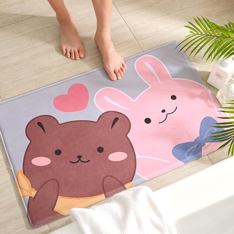 Cartoon Animal Bath Mat Diatom Mud Carpets Non Slip Shower Room Entrance Floor Foot Mats Home Toilet Kitchen Indoor Decor Rug