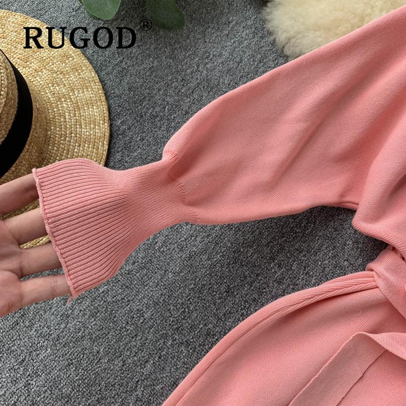 Stylish New Autumn Winter Bag Hip Sweater Dress Female Chic V-neck Bandage Dresses Sexy Women