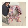 Premium 90Cm Floral Large Square Scarf Cotton And Linen Silk Scarf Women'S Headscarf Thin Scarf Sun Protection Shawl Outer Yarn