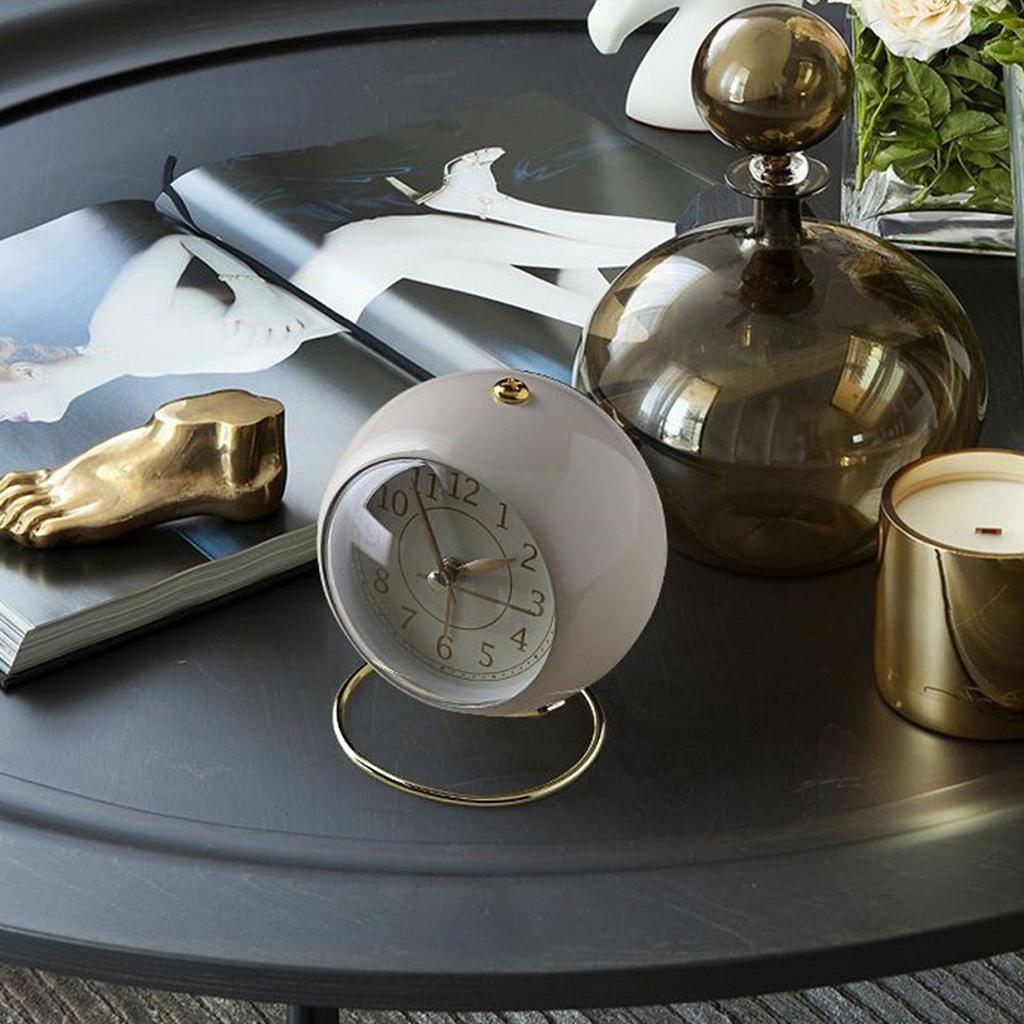 Простой металлический будильник на батарейках, бесшумный будильник, настольные маленькие часы для студенческого общежития