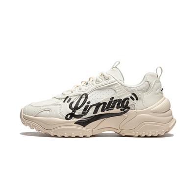 Li Ning Churui Удобная универсальная толстая подошва, увеличивающая рост, нескользящая, износостойкая, низкая повседневная обувь, женская повседневная обувь, не совсем белого цвета AGCU190-2