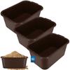 Kotarbau® Rectangular Garden Construction Container Mortar Container 45 L Brown Set Of 3