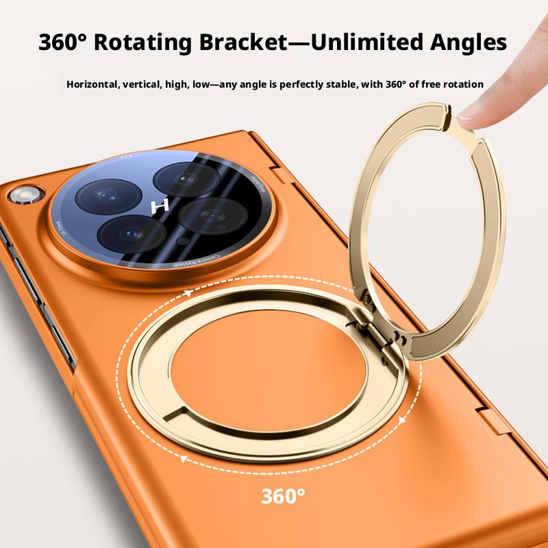 Чехол для Oppo Find N6, приятный для кожи, матовый, с магнитным креплением, вращающимся на 360° кронштейном, складным шарниром, с защитной пленкой для объектива, жесткий чехол