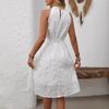 Women Summer Casual Sleeveless White Lace One Piece Dress