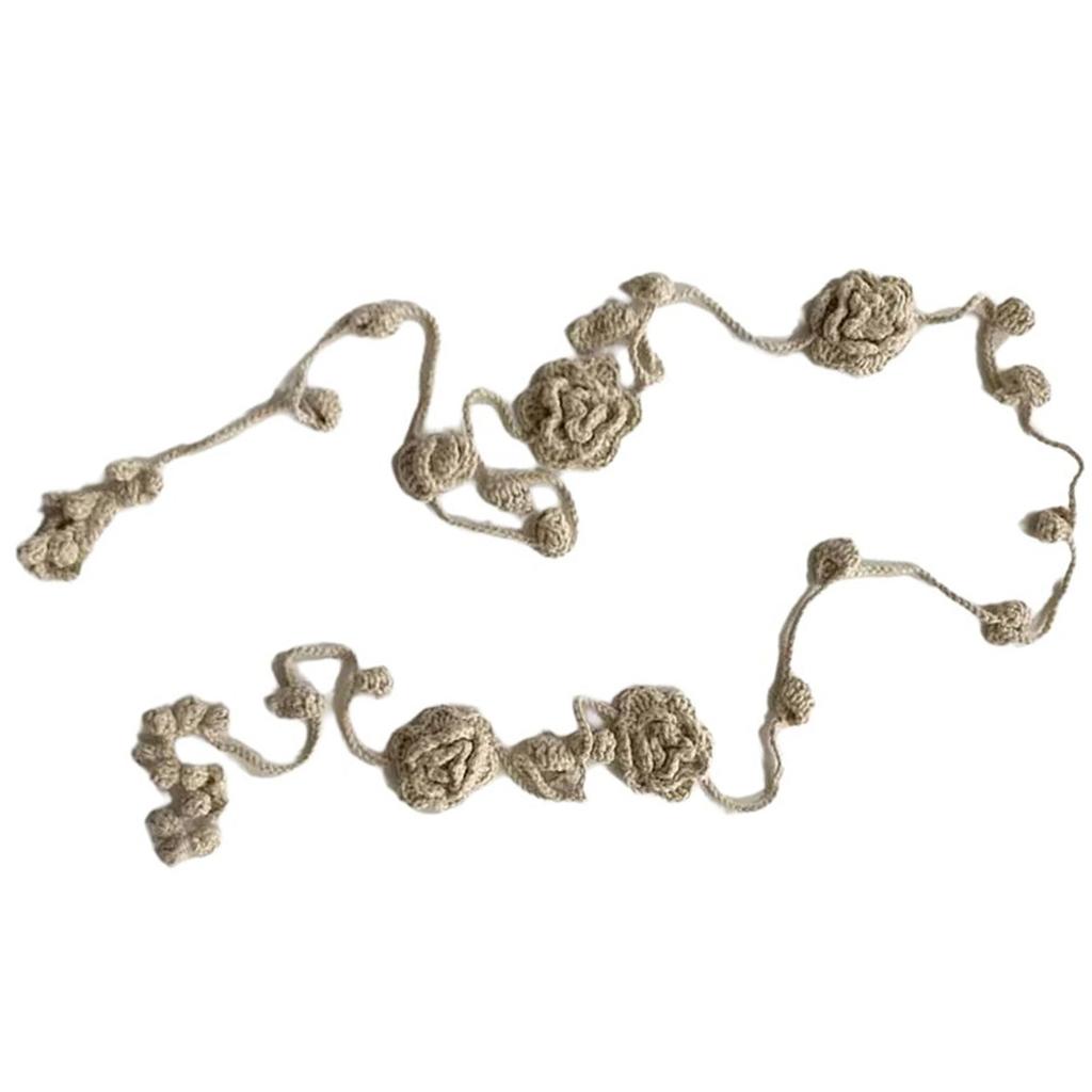 Retros Styles Fashion Scarves Handmade Knitted Neckerchief Flower Women Scarf for Vintage Fashion Enthusiasts