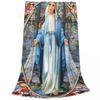 Virgin Mary Christian Catholic Knitted Blanket Our Lady of Guadalupe Throw Blanket Home Couch Soft Warm Bedspread