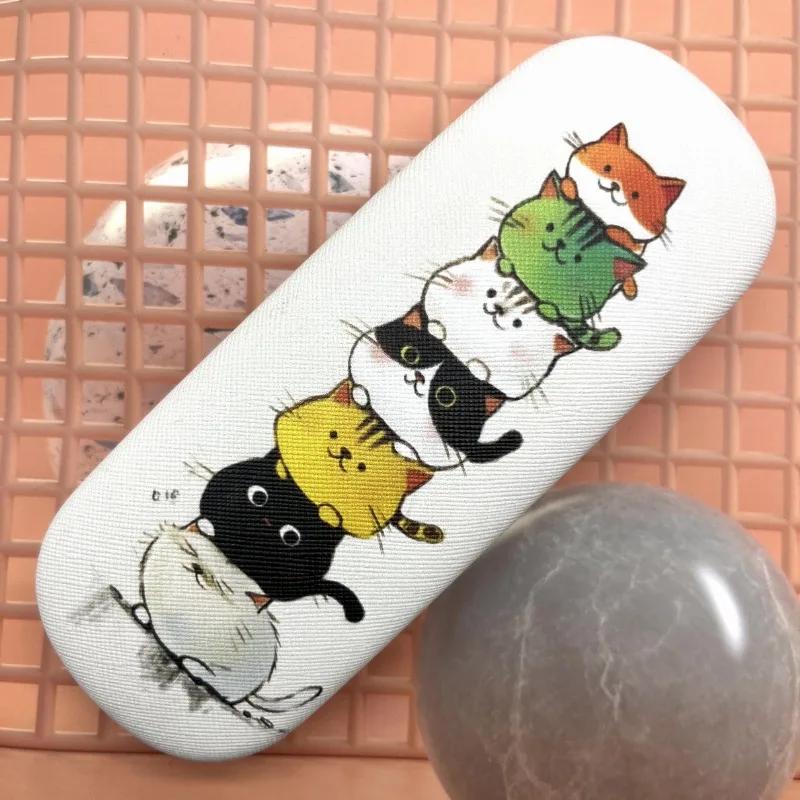 Cute Round-Headed Cat-Themed Contact Glasses Case Stylish and Convenient for Storing Prescription Sunglasses Glasses Storage Box