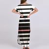 Женские летние повседневные свободные пляжные макси длинные платья с V-образным вырезом и короткими рукавами, модные наряды