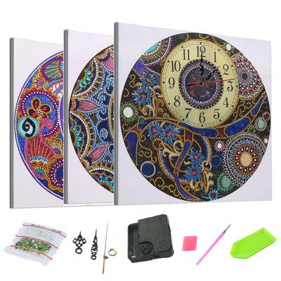 Настенный набор часов 5D DIY для рисования, декор комнаты, узоры мандалы, модный дизайн часов для украшения дома