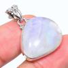 Подвеска из стерлингового серебра 925 пробы с натуральным радужным лунным камнем, размер 1,30 дюйма, D2f66