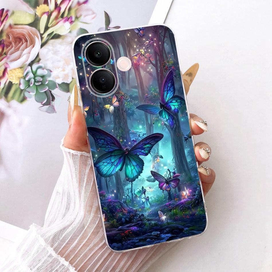 For Vivo V60 Lite 4G 5G Cute Flower Butterfly Cat Painted Case For Vivo V60 V60lite V2530 V2511 Soft Silicone TPU Phone Cases
