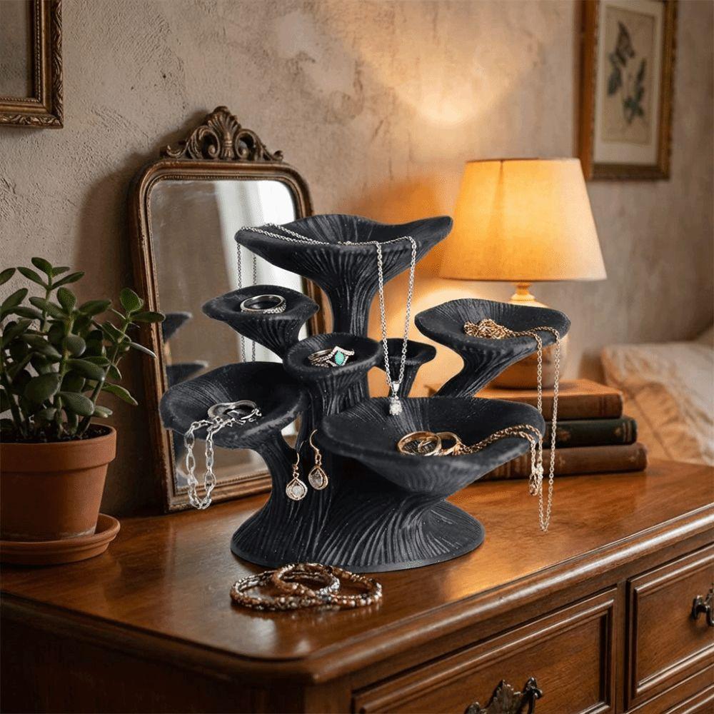 Multi-Layer Mushroom Jewelry Stand 3D Printed Ring Display Stand Jewelry Storage Tower  Bracelet