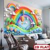 1pc 2D flat featuring a rainbow design including a hot air balloon and sun suitable for parties photography and festival ev