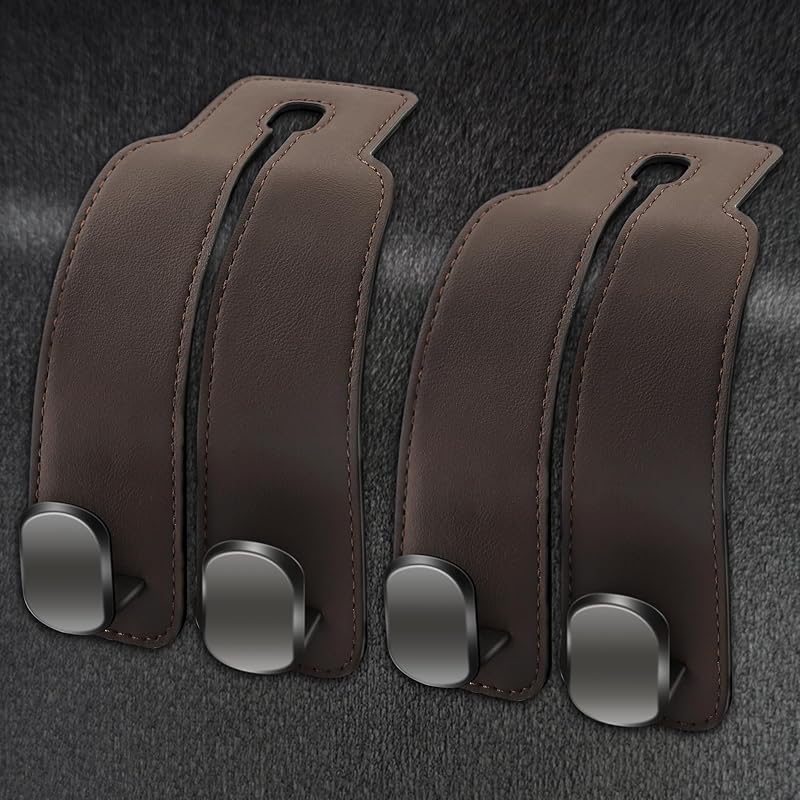 Amelity Car Seat Back Storage Hook, Car Hooks For Headrest, Car Headrest Hooks For Purses And Bags, Purse Hanger For Car (2 Pack, Black)