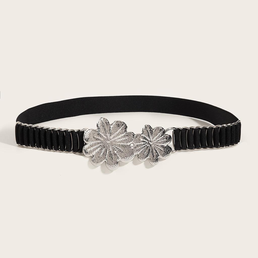 Metallic Waist Ladies Belt With Snap Button Closure For Dresses And Casual Wear