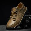 FashionAutumn Oxford Shoes Hiking Travel Shoes Men's Genuine Leather Casual Shoes Handmade Soft Sole Comfortable Men's Camping Shoes