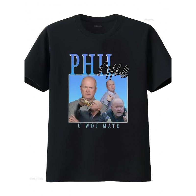 Phil Mitchell T Shirt Black EastEnders Vintage Throwback Homage Funny Classic Crewneck U Wot Mate Vintage Washed Homme
