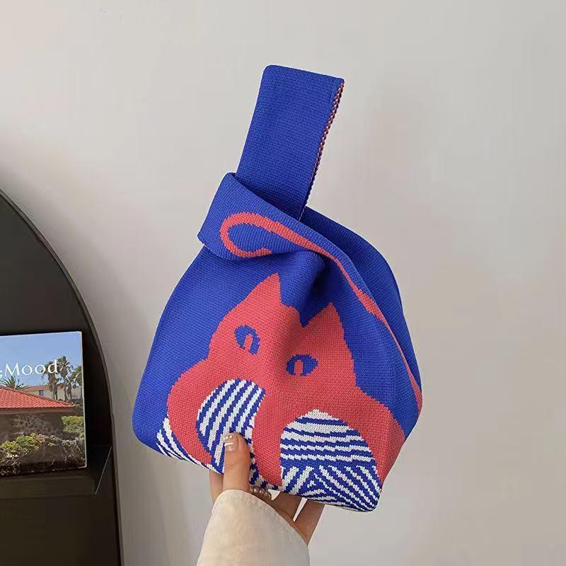 Женская толстая вязаная плетеная сумка-тоут - Подарочная и сувенирная сумочка