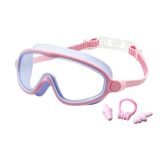 Комплект очков для плавания с широким обзором, противотуманные очки для плавания с зажимом для носа