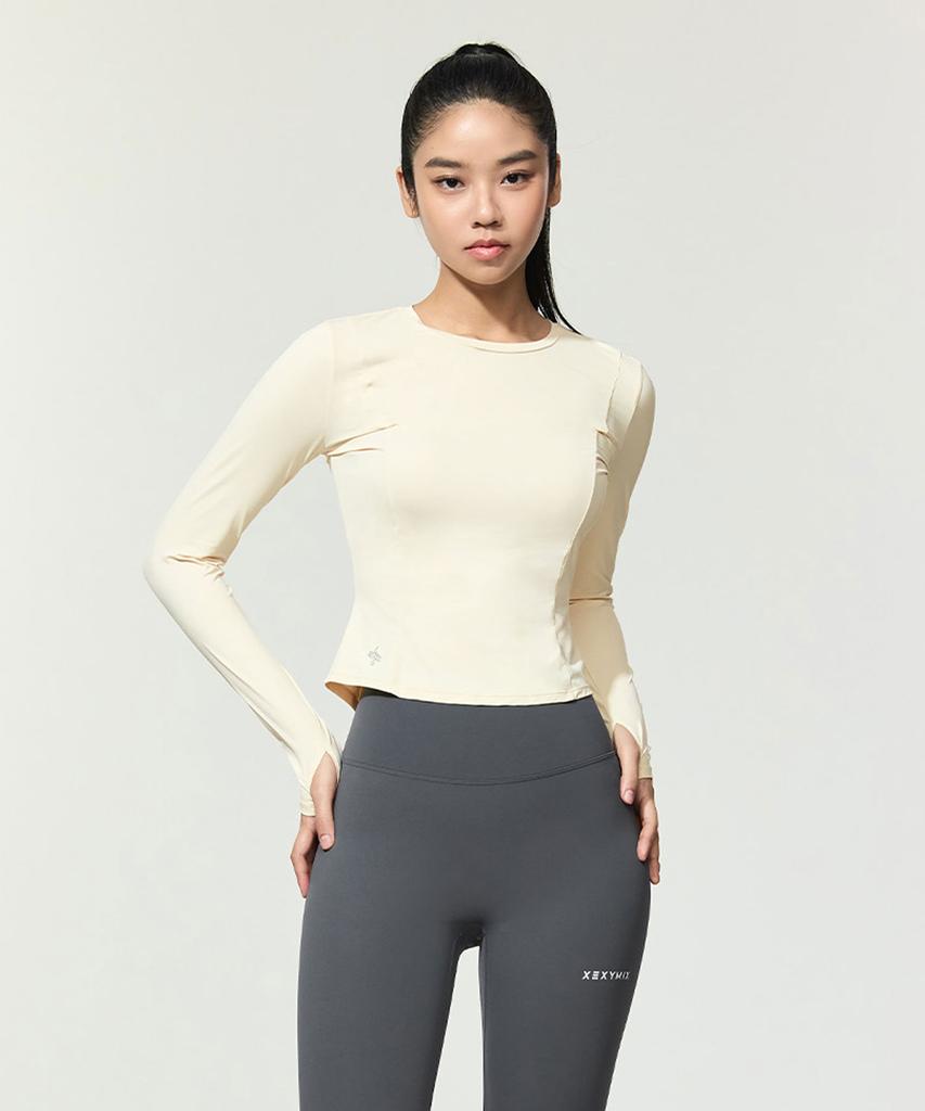 XEXYMIX Cooling Princess Fingerhole Long Sleeve Butter Beige Xfk2Tl1003
