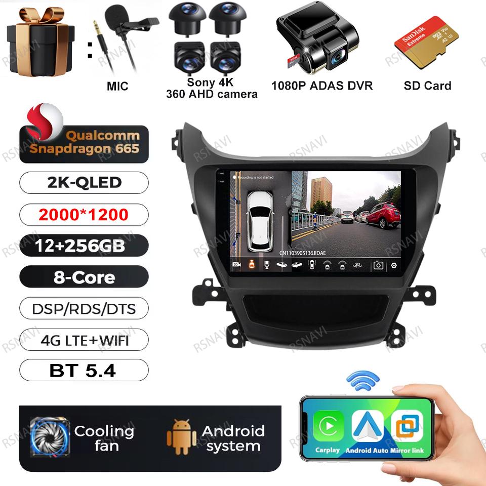 Android 16 Car Radio For Hyundai Elantra Avante MD I35 2011-2016 Multimedia Video Player Audio Auto Autoradio GPS 5G WIFI 4G LTE