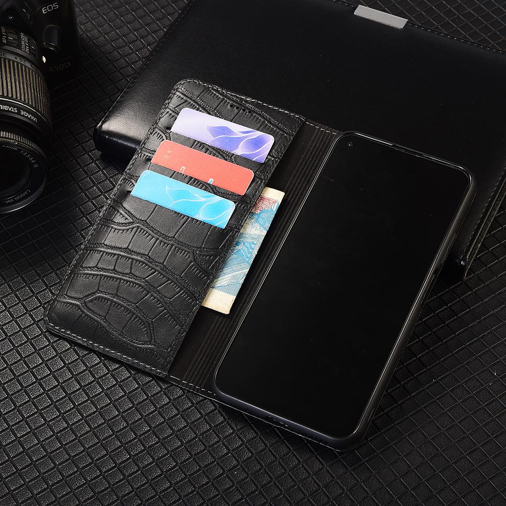 Crocodile Belly Genuine Leather Flip Case for IQOO3 5 7 8 9 10 11 11S 12 13 15 15R 15T Pro Ultra Wallet Cover Case Scratch Proof