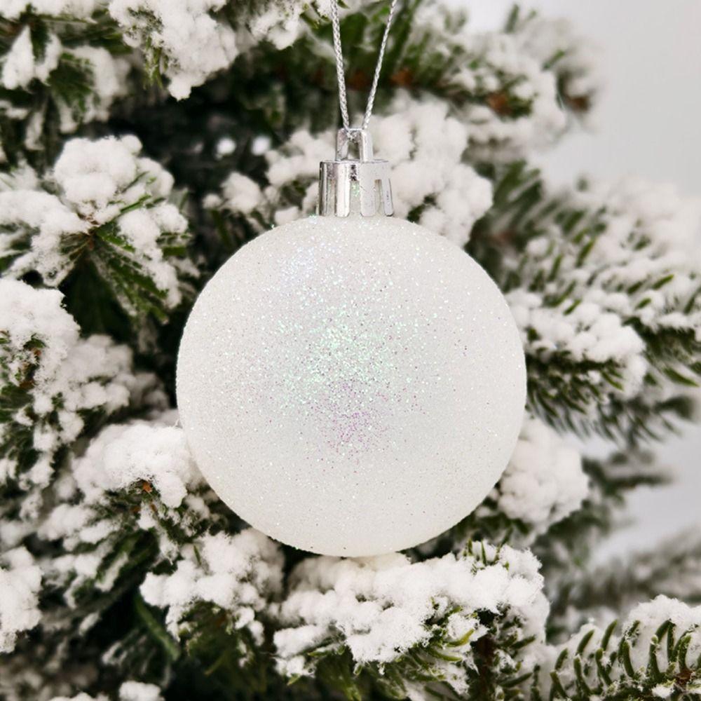 6 шт. 4 см/6 см/8 см Рождественские подвесные шары с блестками, подвески на рождественскую елку, сувениры для вечеринки