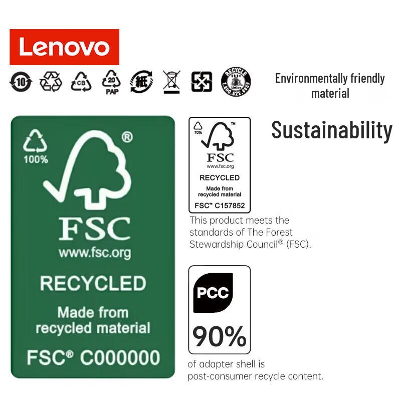 Lenovo Оригинальное зарядное устройство для ноутбука 65 Вт Type-C PD