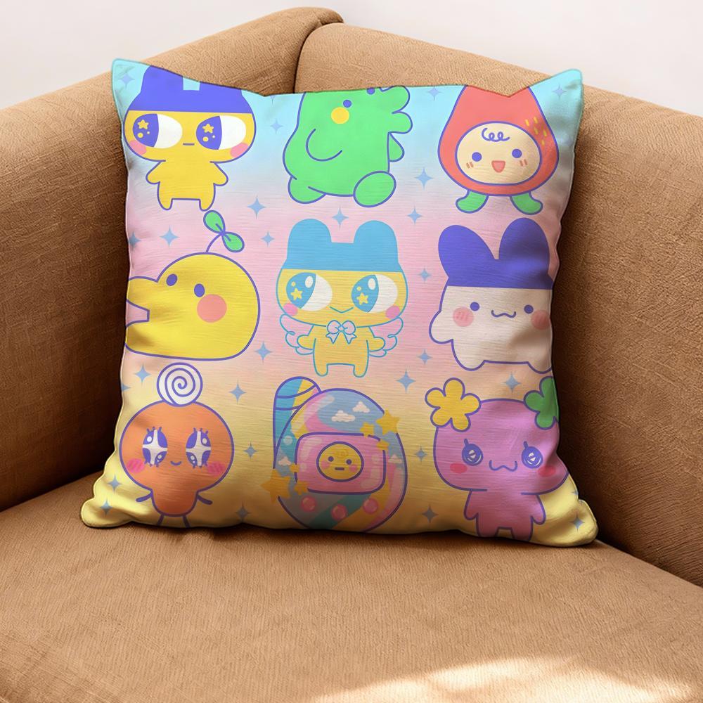 Подушка-чехол Tamagotchi Премиум-комфорт Двусторонняя наволочка - Дизайн «Два в одном» для любой комнаты и салона автомобиля