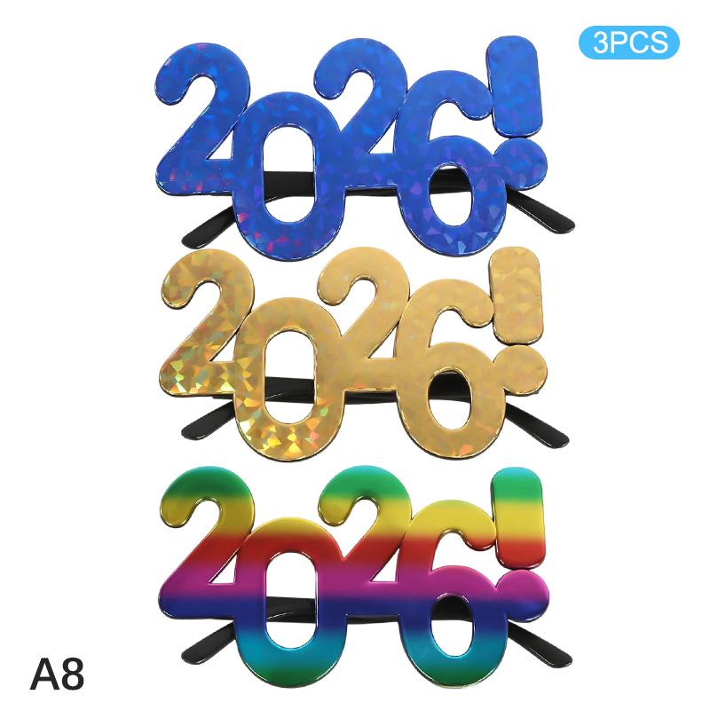 2026 Номер Очки С Новым Годом Очки Бриллиантовые Блестки Солнцезащитные Очки Косплей Реквизит Украшение для Рождественской Вечеринки Смешные Очки