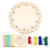 EsiFare Kids Geoboard, Pegboard Puzzle, Montessori Toy, Geometric String Pegboard, Wooden Thread Board with 4 Colored Threads and 20 Cards,