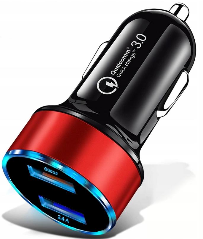 co2 Автомобильное зарядное устройство, быстрая зарядка QC 3.0, алюминиевое 3.1A, черное 0055