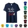 Summer Printed Wife Mom Best Lipstick Letter Casual Loose Large Cotton Round Neck Short Sleeve T-Shirts Women’s