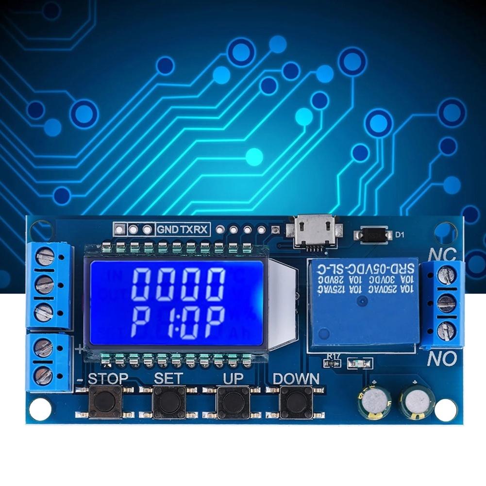 5V/12V/24V Time Delay Relay Module With LCD Display Delay Cyclic Timing Circuit Switch Power Supplies Electrical Equipment