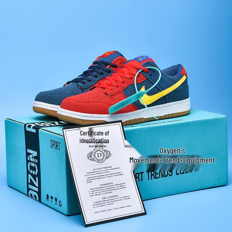 Мужские/женские кроссовки AJ, красные и синие, с асимметричным дизайном, низкие, для скейтбординга и бега