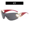 Love Heart One-Piece Sunglasses 2023 - Trendy Y2K European & American Style INS Celebrity Sunglasses
