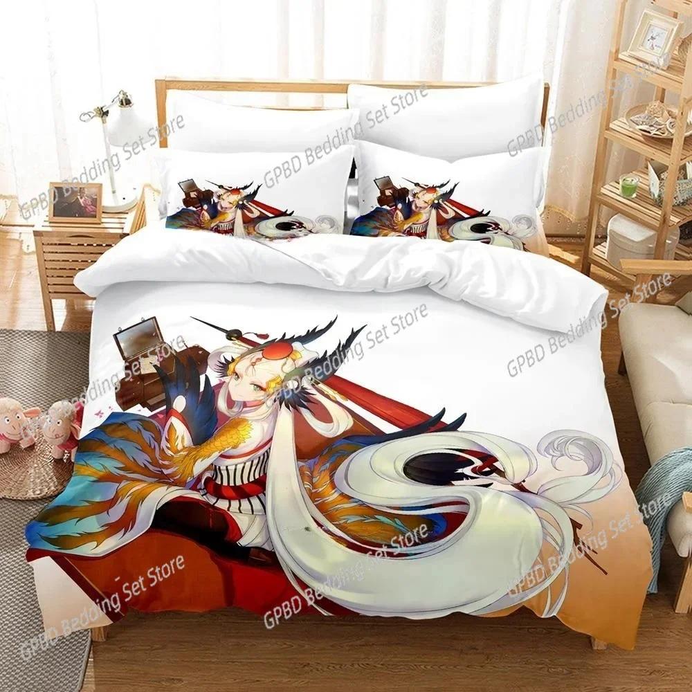 3D-печать Игра Kawaii Girls Onmyoji Постельное белье Комплект односпальных двуспальных кроватей Queen King Size для взрослых и детей Спальня Пододеяльники Комплекты