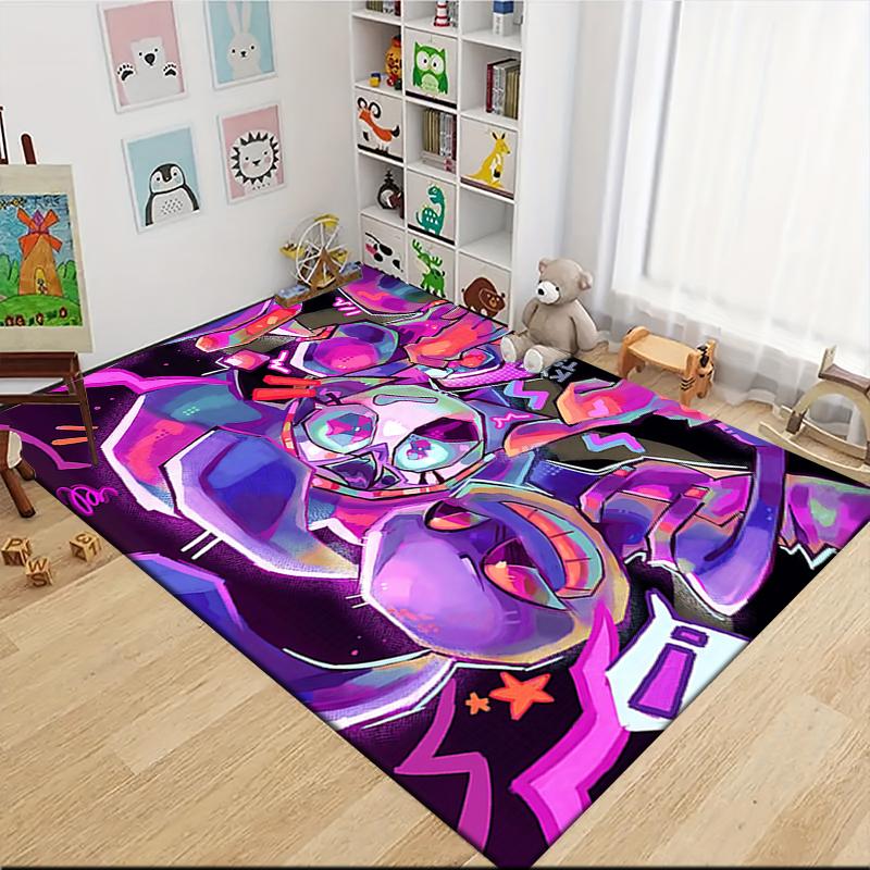 Purple Creatures Space Carpet Rug Soft Washable Antislip Home Living Room Sofa Mats Personalized Christmas Rug