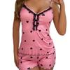 Set Deep V-Neck Tops And Shorts Pajama Suit Ladies Sleeveless Nightwear For FemaleSexy Summer Two Pieces Women Pajamas
