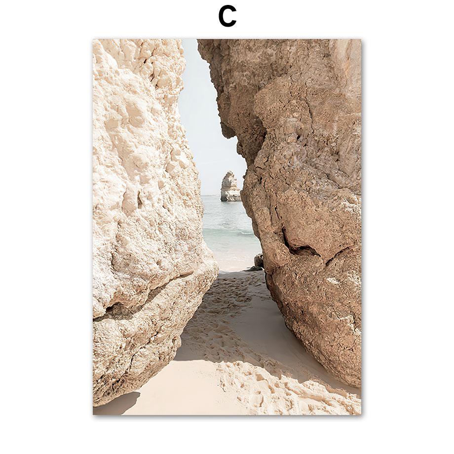 Beige Beach Lighthouse Reed Sea Waves Seascape Wall Art Canvas Painting Posters And Prints Wall Pictures For Living Room Decor